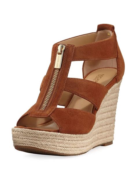 michael kors sandals wedges|michael kors suede wedge sandals.